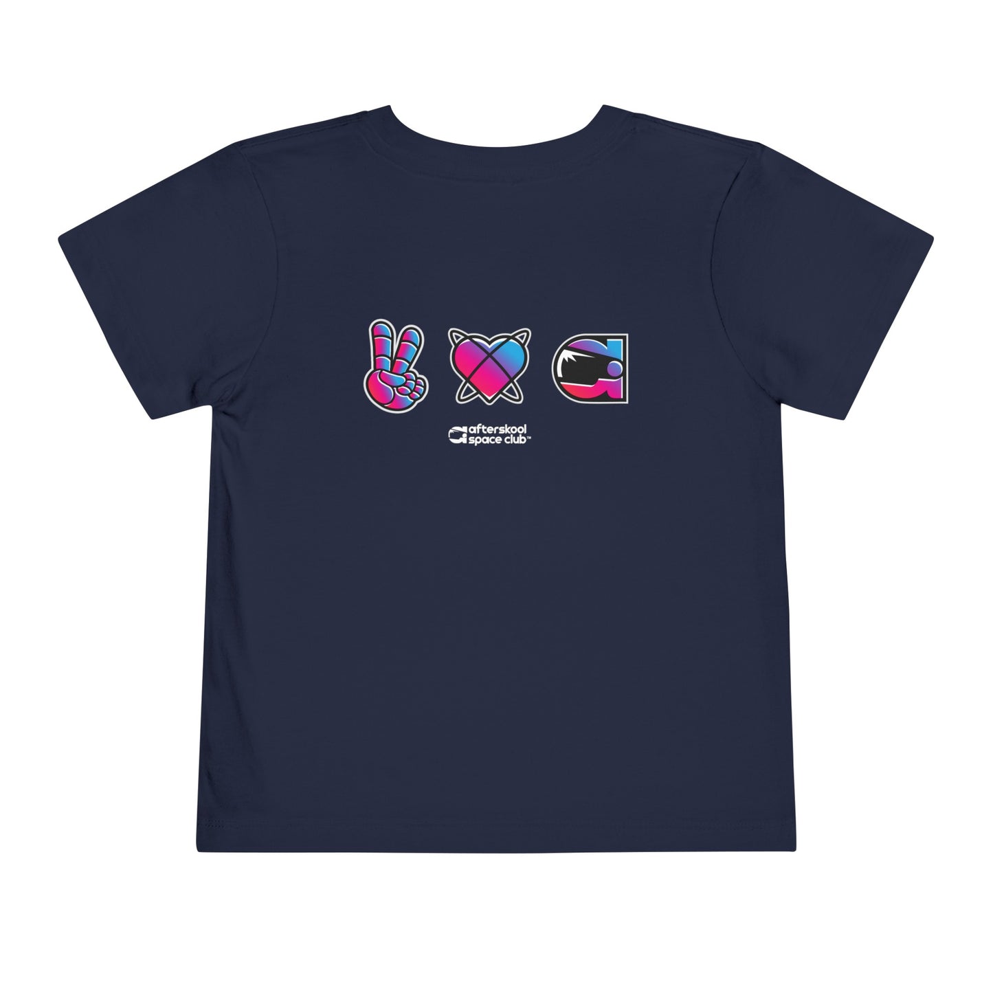 Camiseta de dos caras para niños pequeños Peace Love Space de Afterskool