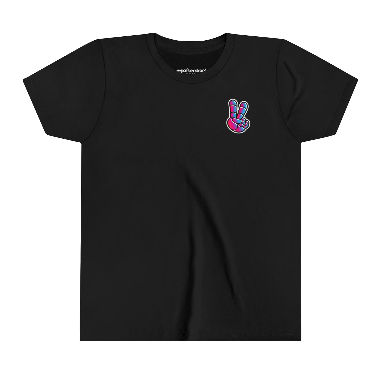 Camiseta infantil de dos caras Peace Love Space de Afterskool