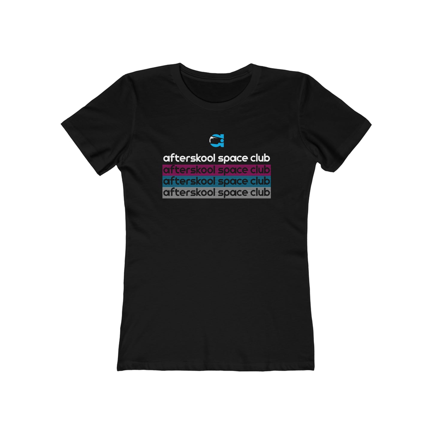 Camiseta suave para mujer con barras de colores y logotipo de Afterskool