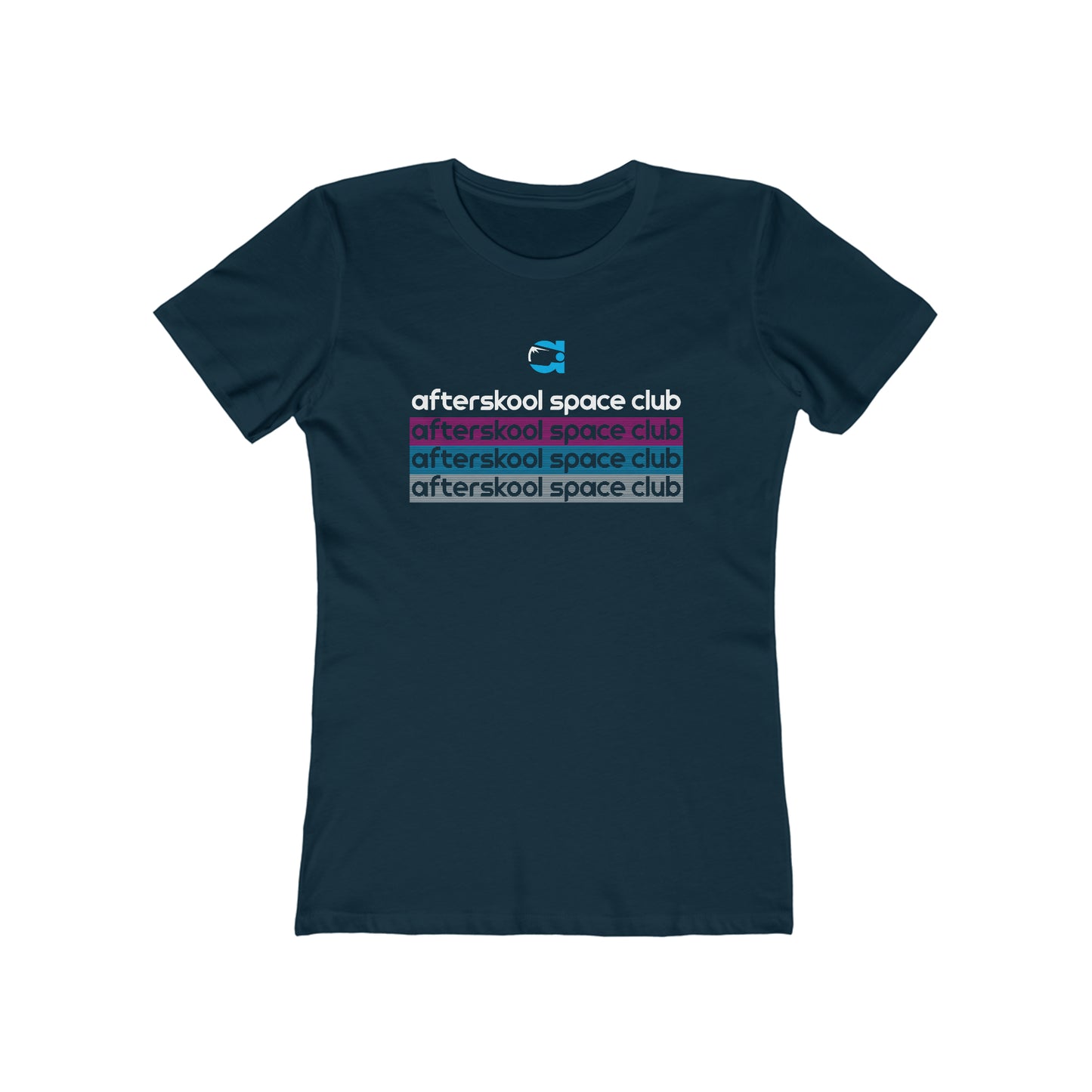 Camiseta suave para mujer con barras de colores y logotipo de Afterskool