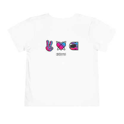 Camiseta de dos caras para niños pequeños Peace Love Space de Afterskool