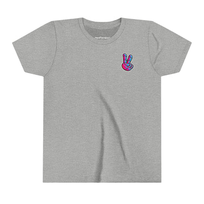 Camiseta infantil de dos caras Peace Love Space de Afterskool