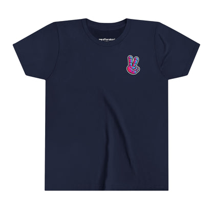 Camiseta infantil de dos caras Peace Love Space de Afterskool