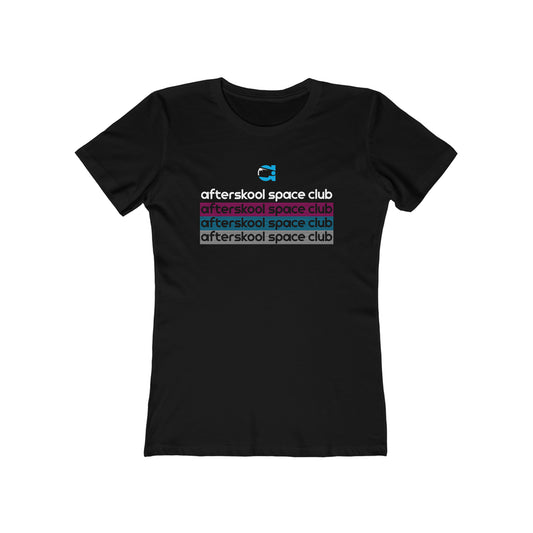 Camiseta suave para mujer con barras de colores y logotipo de Afterskool