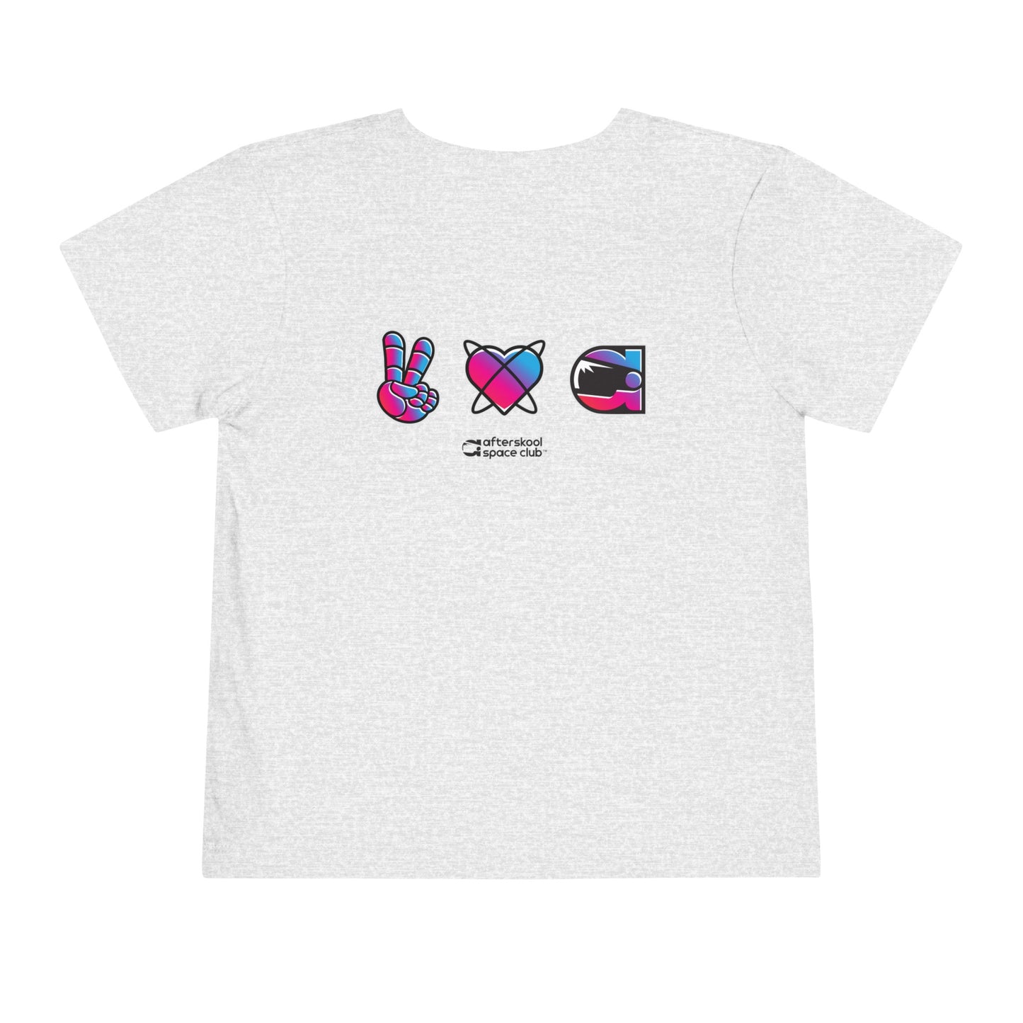 Camiseta de dos caras para niños pequeños Peace Love Space de Afterskool